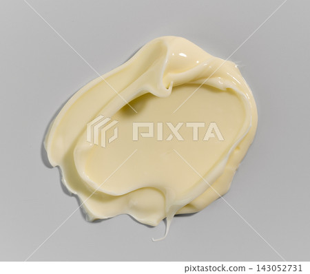 Melted cheese isolated on white background, top view Melted cheese isolated on white background, top view 143052731