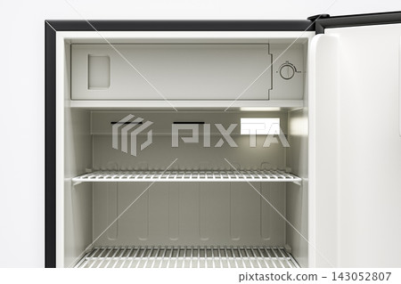 Modern Black Refrigerator with Open Door Modern Black Refrigerator with Open Door 143052807