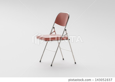 Red Folding Chair on White Background Red Folding Chair on White Background 143052837