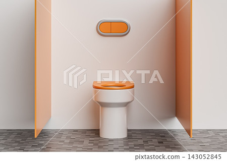 Modern Bathroom Toilet with Orange Accents Modern Bathroom Toilet with Orange Accents 143052845