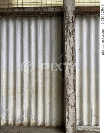 Termite Mud Tubes On Wooden Beam And Corrugated Metal Wall Termite Mud Tubes On Wooden Beam And Corrugated Metal Wall 143052968