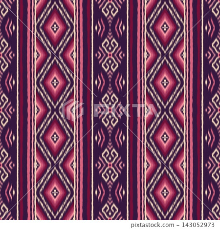 Hand-drawn Seamless Dark Magenta Stripe Pattern for Luxury Upholstery Fabric Wallpaper Decor 143052973