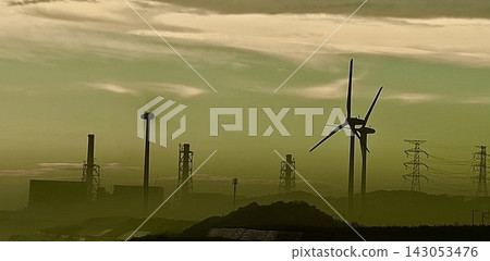 風力發電的風景 143053476