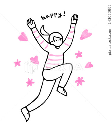 Happy lady's illustration Happy lady's illustration 143053993
