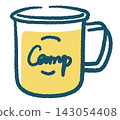 Illustration of a camping mug. Camping gear. Hand-drawn style vector material. Illustration of a camping mug. Camping gear. Hand-drawn style vector material. 143054408