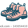 Illustration of camping shoes. Camping equipment. Hand-drawn style vector material. Illustration of camping shoes. Camping equipment. Hand-drawn style vector material. 143054410