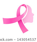 Woman face design with pink ribbon. 143054537