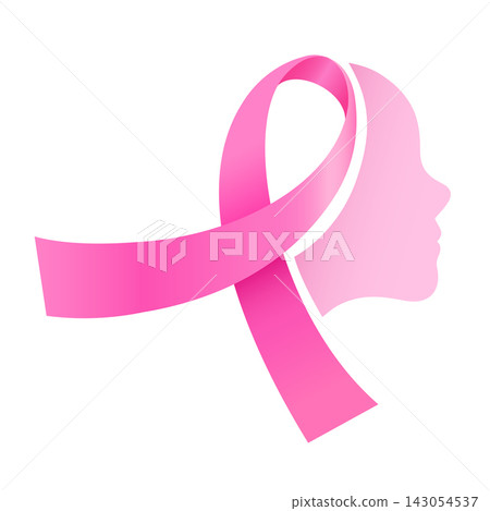 Woman face design with pink ribbon. Woman face design with pink ribbon. 143054537