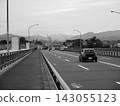 The main road running across the bridge and the sky 143055123