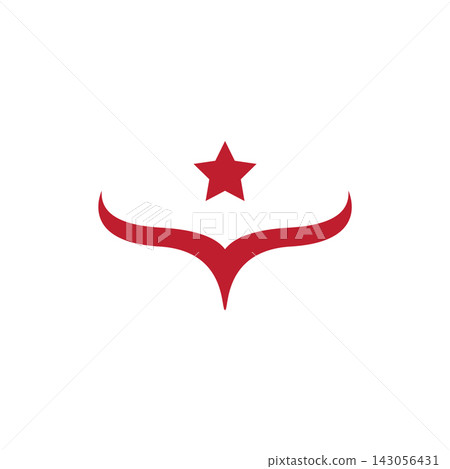 Longhorn Horns and Star Mascot Longhorn Horns and Star Mascot 143056431