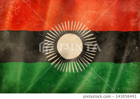 Old vintage flag of Malawi, worn and stained Old vintage flag of Malawi, worn and stained 143056491