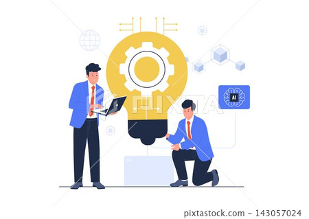Vector of Idea Generator AI Innovation Brainstorming Isolated Illustration Vector of Idea Generator AI Innovation Brainstorming Isolated Illustration 143057024