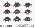 Cute halloween spider emotion set in flat vector style isolated on light background 143057118