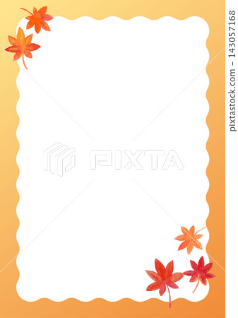 <Vector Material> Watercolor-style autumn leaves frame (A4 size) <Vector Material> Watercolor-style autumn leaves frame (A4 size) 143057168