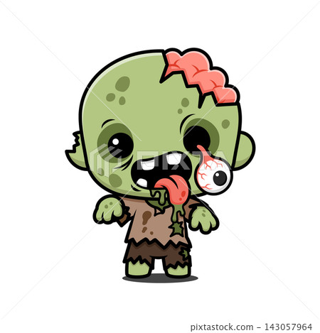 Cute Halloween Zombie Cartoon Character Cute Halloween Zombie Cartoon Character 143057964