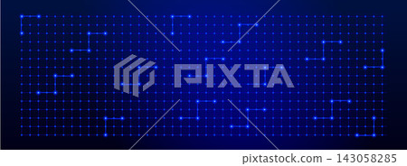 Tech blue grid background with neon lines Tech blue grid background with neon lines 143058285