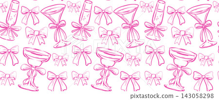 Seamless cocktail pattern with martini glasses Seamless cocktail pattern with martini glasses 143058298