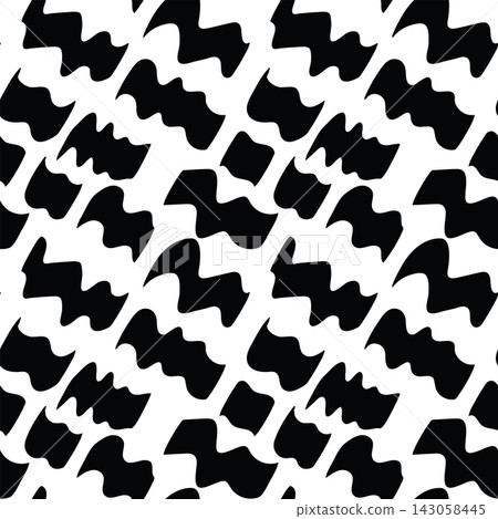 Seamless black and white wavy pattern Seamless black and white wavy pattern 143058445