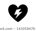 Lightning heart icon vector illustration 143058476