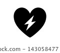 Lightning heart icon vector illustration 143058477