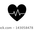 Electrocardiogram, heart icon vector illustration 143058478