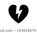 Heartbreak, broken heart icon, vector illustration 143058479