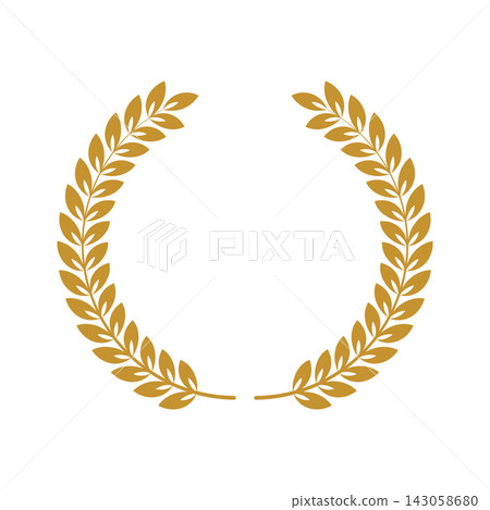 golden laurel wreath vector illustration isolated on white background golden laurel wreath vector illustration isolated on white background 143058680