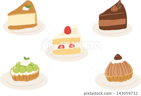 蛋糕和甜點插圖向量素材集 蛋糕和甜點插圖向量素材集 143059732