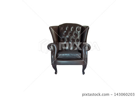 Black vintage armchair isolated on white clipping path Black vintage armchair isolated on white clipping path 143060203