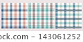 Picnic tablecloth plaid, square pink gingham seamless patterns or checkered napkins 143061252