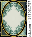 Black and gold dark botanical frame background 143061757