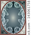 Gray roses and a deep red frame background 143061758