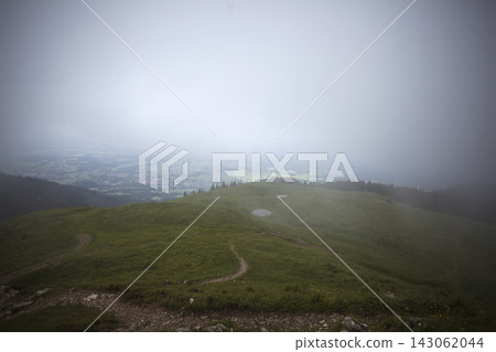 Panoramic view from Hornle mountain in Bavaria, Germany Panoramic view from Hornle mountain in Bavaria, Germany 143062044