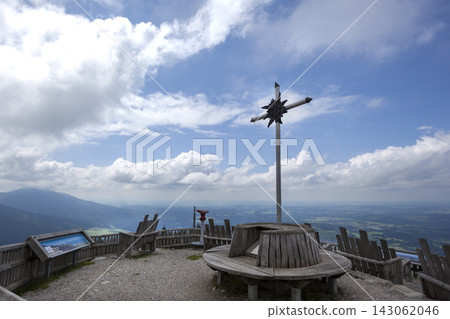 Summit cross of Hornle mountain in Bavaria, Germany Summit cross of Hornle mountain in Bavaria, Germany 143062046
