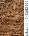 Close-up of finely ground cinnamon powder on textured surface. 143062190