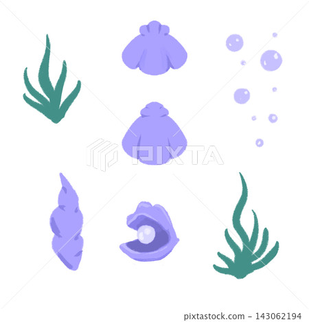 紫色貝殼的插圖 紫色貝殼的插圖 143062194