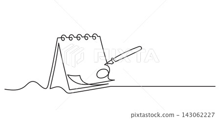 one line drawing calendar planning organizer with pen minimalist art one line drawing calendar planning organizer with pen minimalist art 143062227