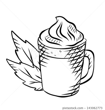 Set of cozy autumn food and beverage illustrations created for seasonal cafe and restaurant menus Set of cozy autumn food and beverage illustrations created for seasonal cafe and restaurant menus 143062773
