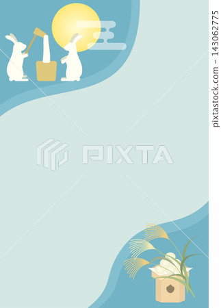 日式賞月背景框素材 日式賞月背景框素材 143062775