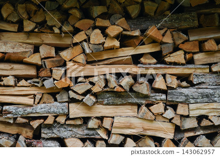 Nagano Prefecture, Ina City, Firewood stacking Nagano Prefecture, Ina City, Firewood stacking 143062957