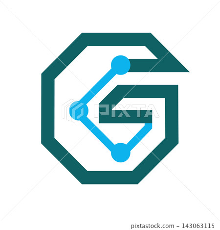 Green Data Center Network Technology Geometric Logo Icon 143063115
