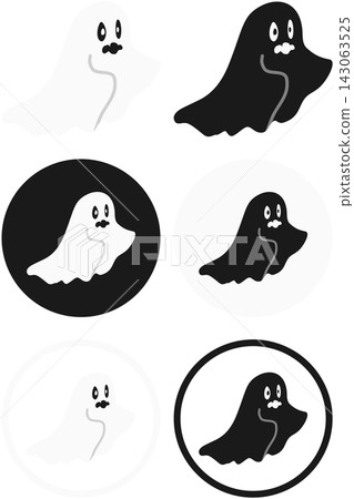 Ghost icon illustration variation set / Illustration materials for Halloween and autumn events Ghost icon illustration variation set / Illustration materials for Halloween and autumn events 143063525