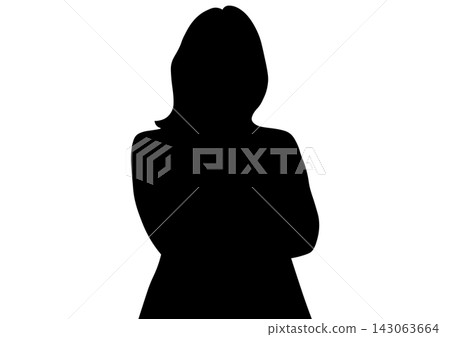 一位女商人的剪影,雙手交叉抱在胸前。 一位女商人的剪影,雙手交叉抱在胸前。 143063664