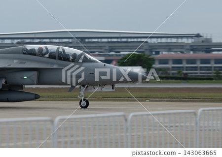 Supersonic fighter jets move across the airport Supersonic fighter jets move across the airport 143063665