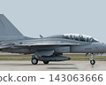 Supersonic fighter jets move across the airport 143063666