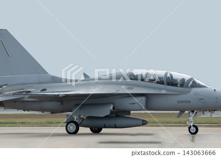 Supersonic fighter jets move across the airport Supersonic fighter jets move across the airport 143063666