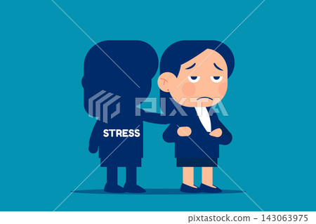 Business person have stress as a friend. Business cartoon concept 143063975