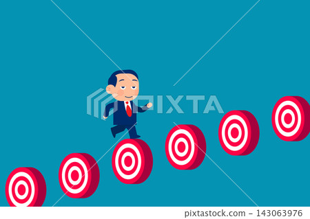 Business jump over target. Business success vector illustration 143063976