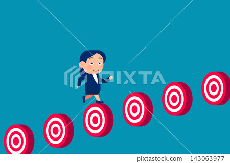 Business jump over target. Business success vector illustration Business jump over target. Business success vector illustration 143063977