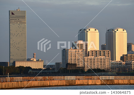 Makuhari new city center in the early morning Makuhari new city center in the early morning 143064875